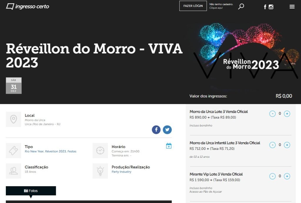  criação de sites Sistema de Ingressos Online